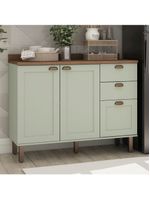 Balcão de Cozinha 1200 com 2 Portas e Gaveteiro Genialflex Iluminata Hortelã