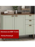 Balcão de Cozinha 1200 com 2 Portas e Gaveteiro Genialflex Iluminata Hortelã