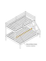 Beliche Com Cama Casal Slim Madeira Maciça Branco Housin