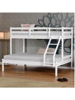 Beliche Com Cama Casal Slim Madeira Maciça Branco Housin
