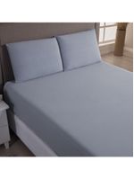 Jogo de Cama Lençol Sonnet Casal Padrão Malha Lisa 100% Algodão Macio 3 Peças - Cinza