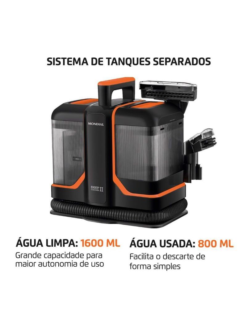 Extratora E Higienizadora Portátil Deep Cleaner II Mondial 1800W EXP-02-O 127V 60hz