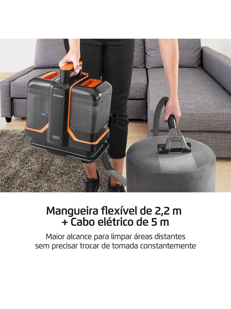 Extratora E Higienizadora Portátil Deep Cleaner II Mondial 1800W EXP-02-O 127V 60hz