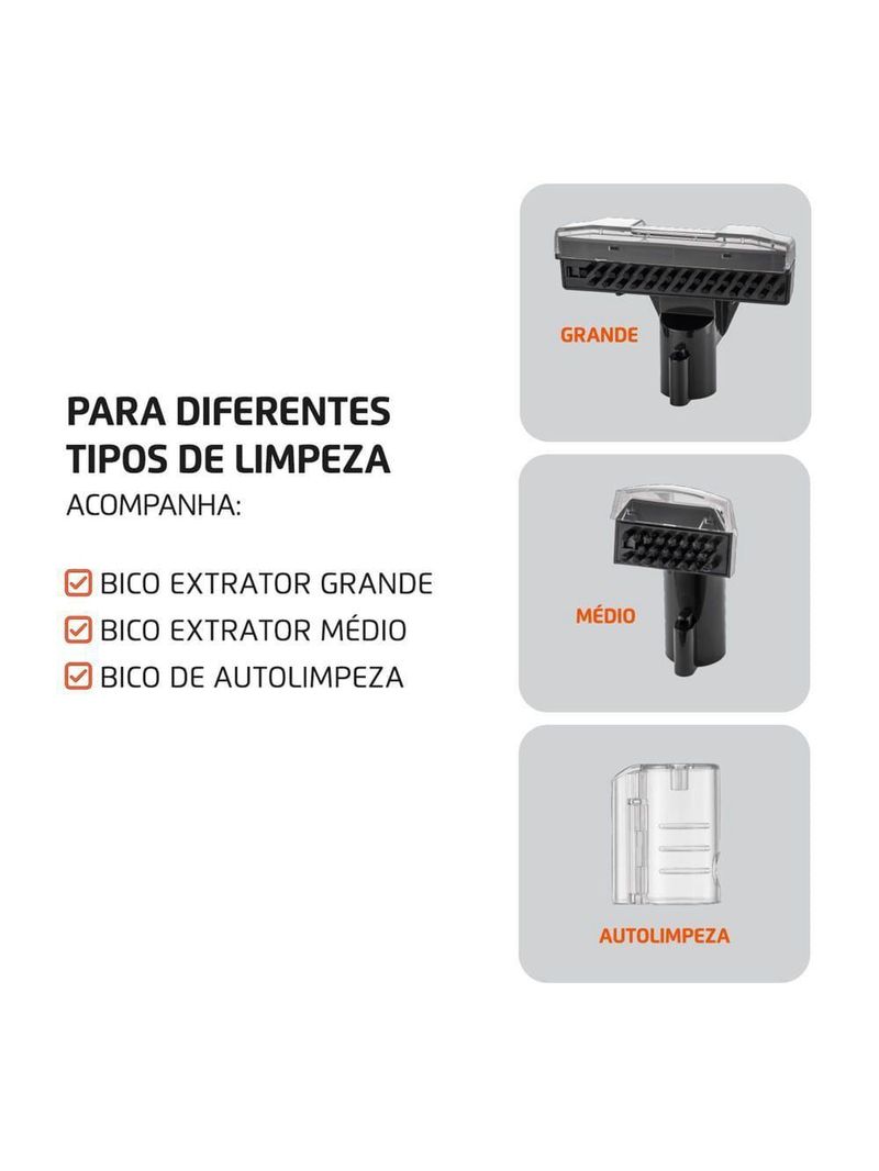 Extratora E Higienizadora Portátil Deep Cleaner II Mondial 1800W EXP-02-O 127V 60hz