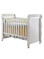 Quarto De Bebê Mariah 3p Com Berço Mirelle Branco Brilho - Carolina
