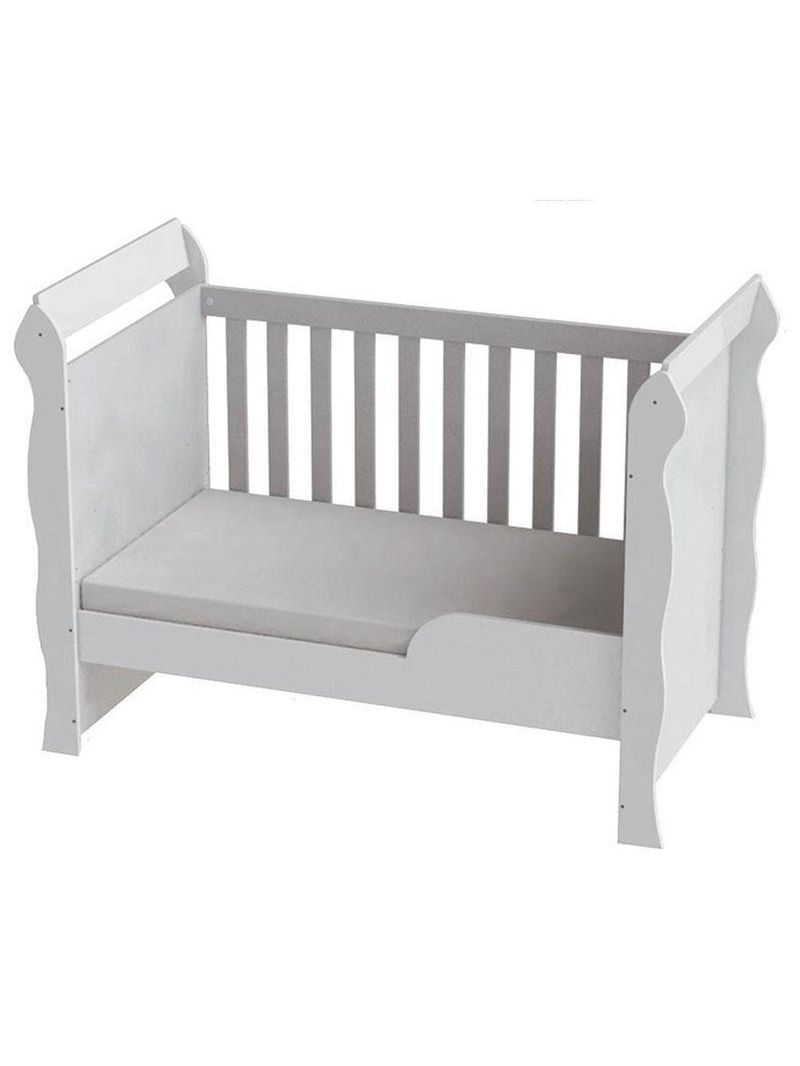 Quarto De Bebê Mariah 3p Com Berço Mirelle Branco Brilho - Carolina