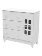 Quarto De Bebê Mariah 3p Com Berço Mirelle Branco Brilho - Carolina