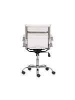 Kit 2 Cadeiras Escritório Stripes Diretor PU Branca Base Giratória Cromada Altura Ajustável