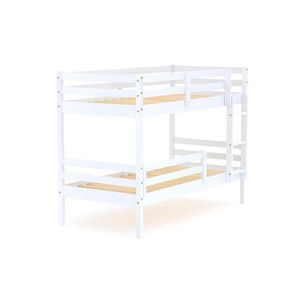 Beliche Infantil Slim Com Grade De Proteção Madeira Maciça Branco Housin