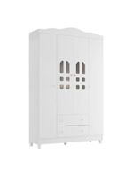 Quarto De Bebê New Selena 4 Portas Com Berço Lila E Cômoda Selena Branco Brilho E Colchão Ortobom – Carolina Móveis