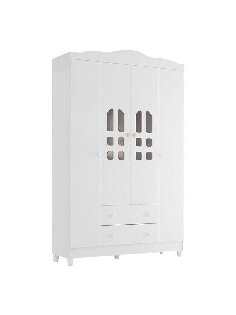 Quarto De Bebê New Selena 4 Portas Com Berço Lila E Cômoda Selena Branco Brilho E Colchão Ortobom – Carolina Móveis