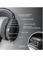 Fone De Ouvido Sem Fio Bluetooth V53 Com Led Preto