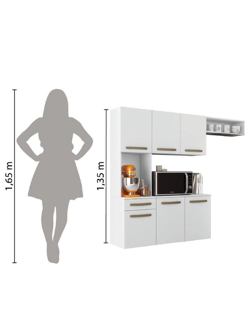 Armário de Cozinha Completa Suspenso com Balcão Aramóveis