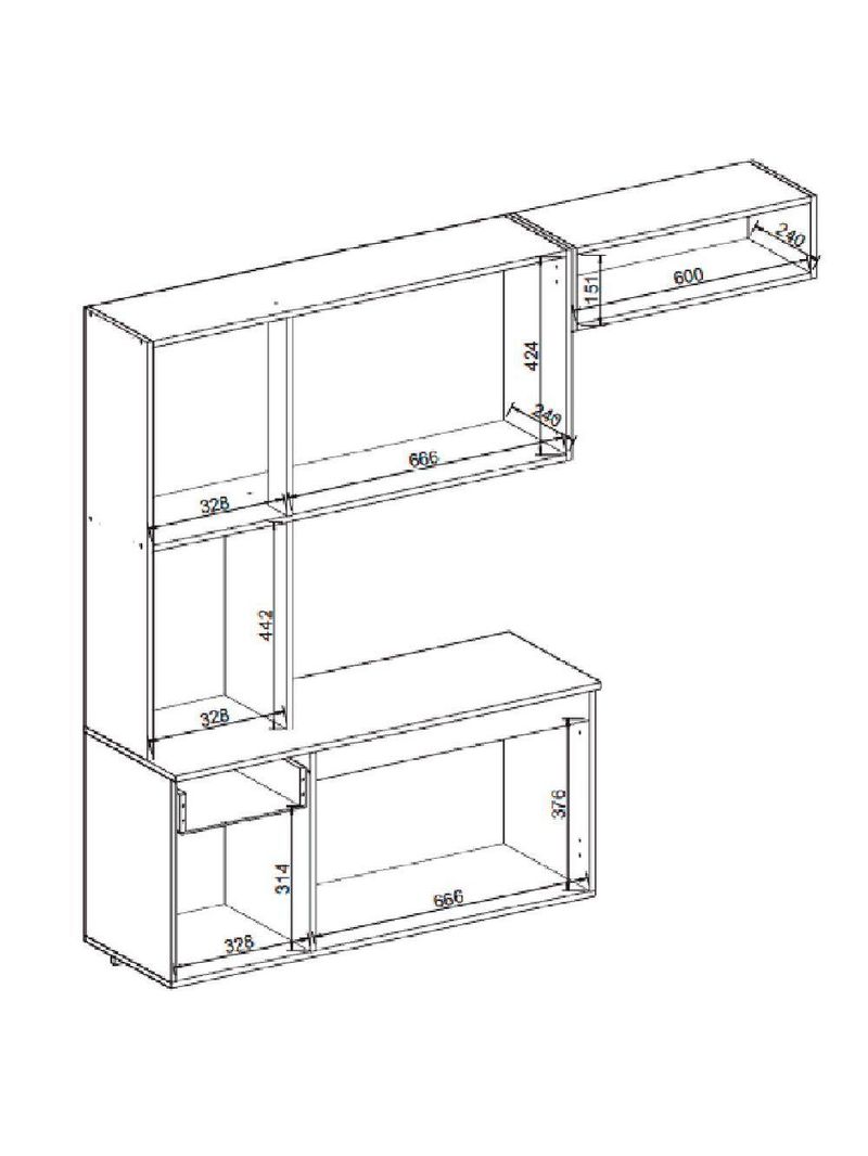 Armário de Cozinha Completa Suspenso com Balcão Aramóveis