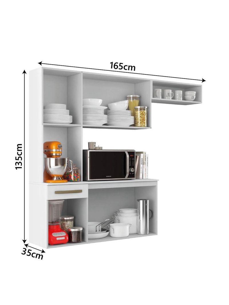 Armário de Cozinha Completa Suspenso com Balcão Aramóveis