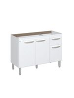 Balcão Flat De Cozinha Para Pia 3 Portas 1 Gaveta Rorato