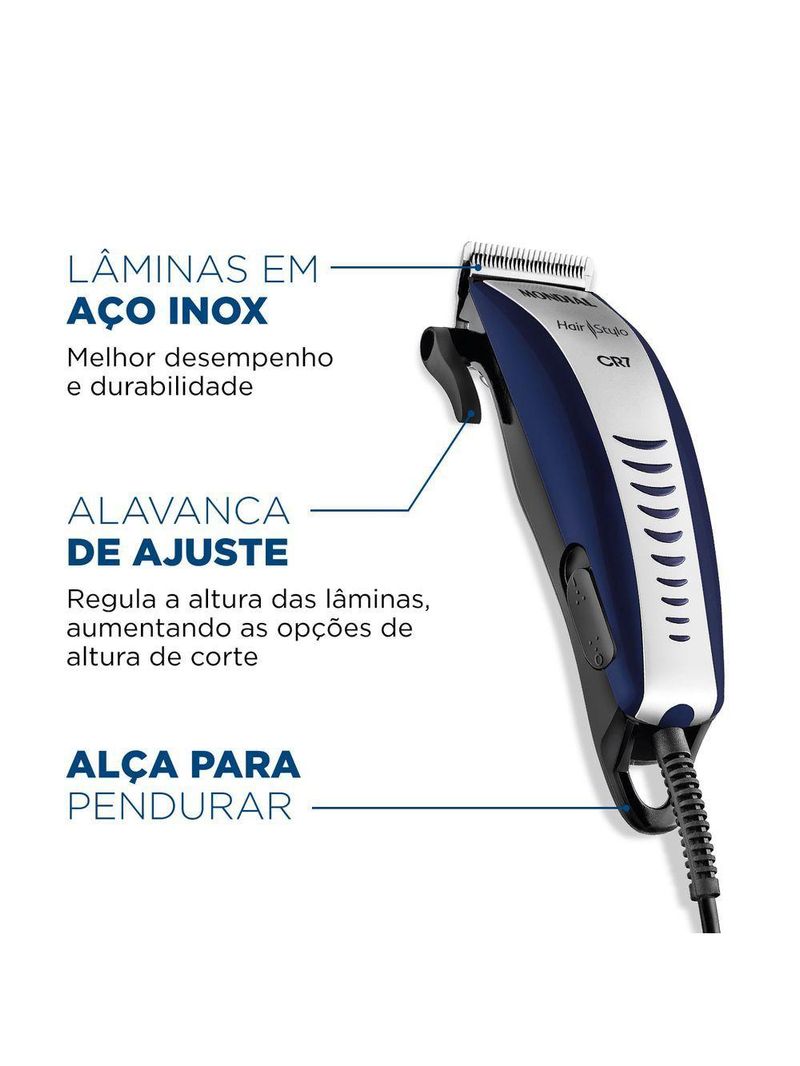 Cortador De Cabelos Hair Stylo Cr-0-220v-azul / Prata