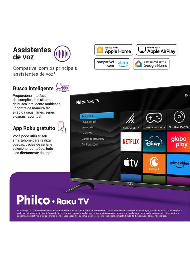Smart 32” Philco LED Roku PTV32G7PR2CGB Bivolt