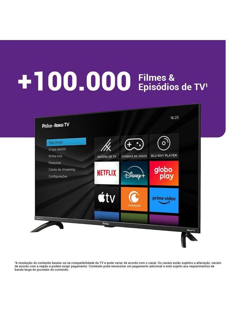 Smart 32” Philco LED Roku PTV32G7PR2CGB Bivolt