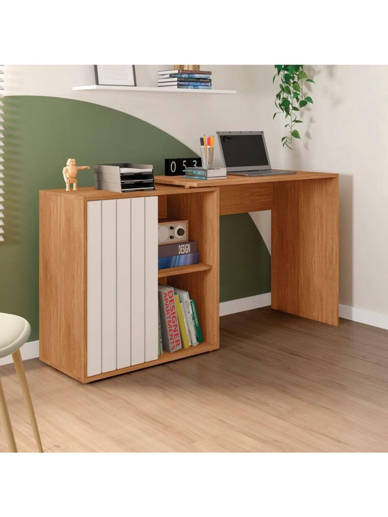 Escrivaninha De Estudos Caemmun Bisck 1,40 Freijo/off White