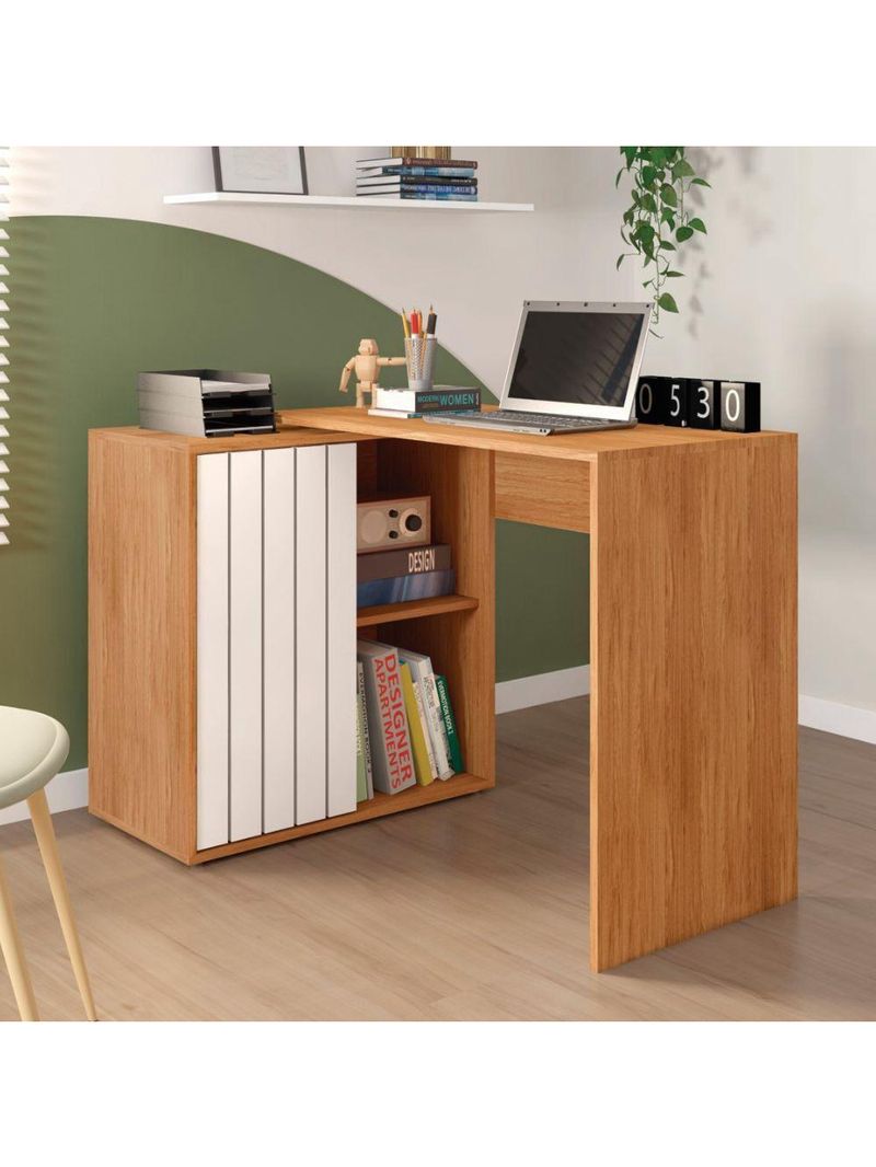 Escrivaninha De Estudos Caemmun Bisck 1,40 Freijo/off White