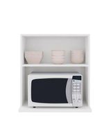 Armário Suspenso com Nicho para Micro-ondas 1 Porta Evidence - Poliman Móveis - Branco