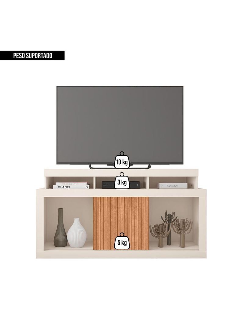 Bancada Rack Para Tv 55 Polegadas Frost Marrom Caemmun