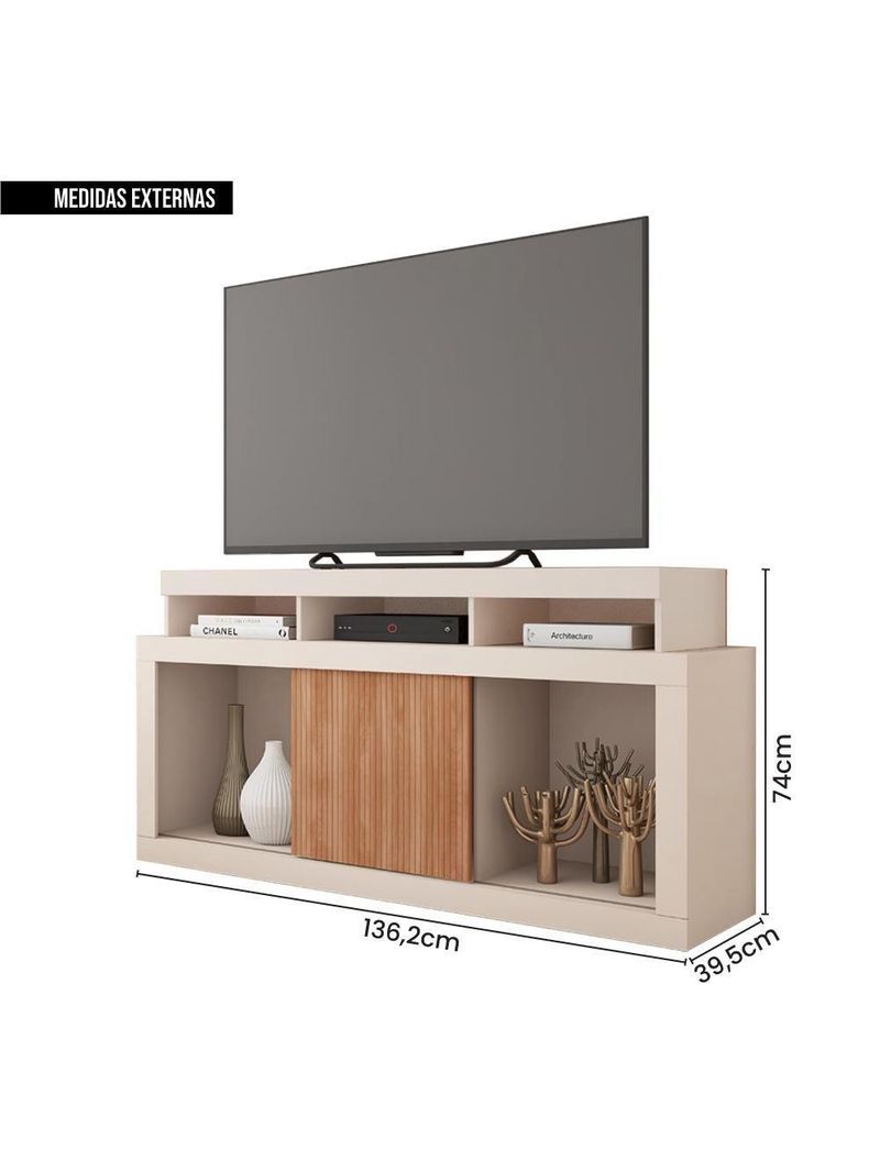 Bancada Rack Para Tv 55 Polegadas Frost Marrom Caemmun