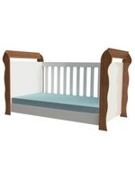 Quarto De Bebê Ariel 4p Berço Lara Branco Acetinado Amadeirado Com Colchão – Carolina