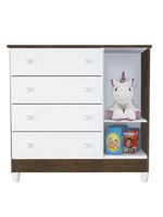 Quarto De Bebê Ariel 4p Berço Lara Branco Acetinado Amadeirado Com Colchão – Carolina