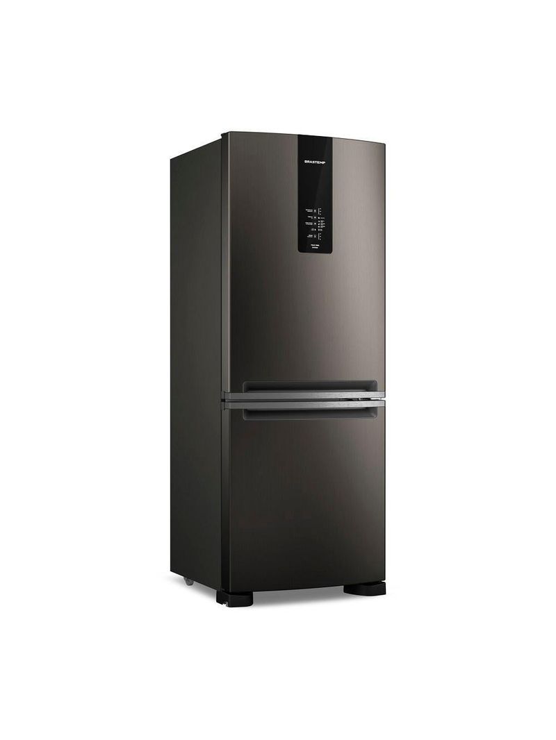 Geladeira Brastemp 447 Litros Frost Free Inverse com Smart Flow e Fresh Box Black Inox BRE57FE - 220V