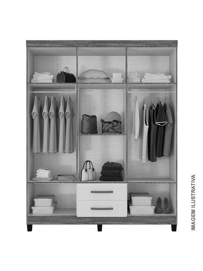 Guarda Roupa Casal Módena E Comoda Cannes 5 Gavetas Malbec – Incorplac