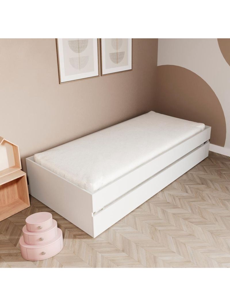 Bicama Solteiro Mdf Branco Sem Cabeceira Mobilistore