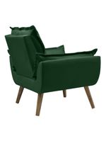 Poltrona Opala Conforto Decorativa Em Veludo Com Pés Palito Verde