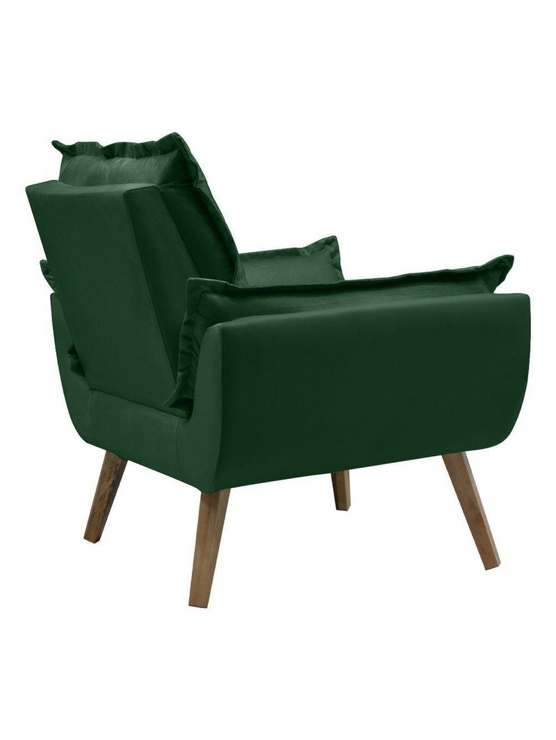Poltrona Opala Conforto Decorativa Em Veludo Com Pés Palito Verde