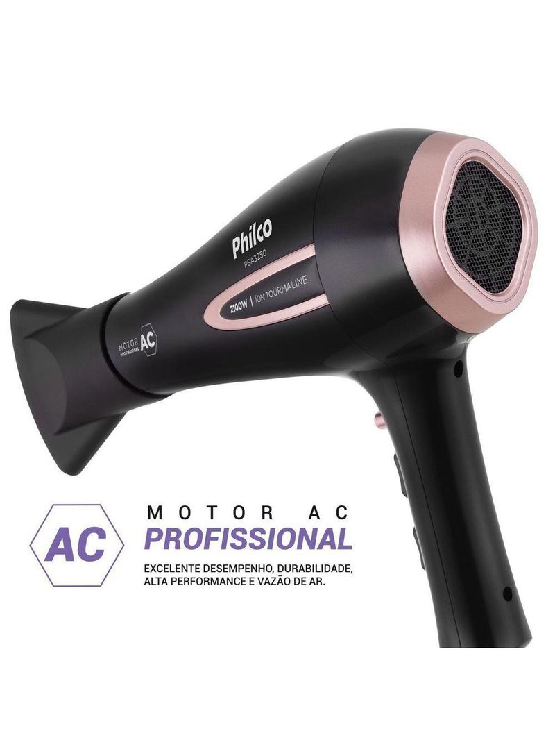 Secador de Cabelo Com íons Tourmaline 2100W Philco PSA3250 220V