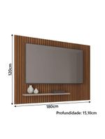 Painel Para Tv Até 75" 1,80m Ripado Com Prateleira França