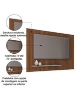Painel Para Tv Até 75" 1,80m Ripado Com Prateleira França