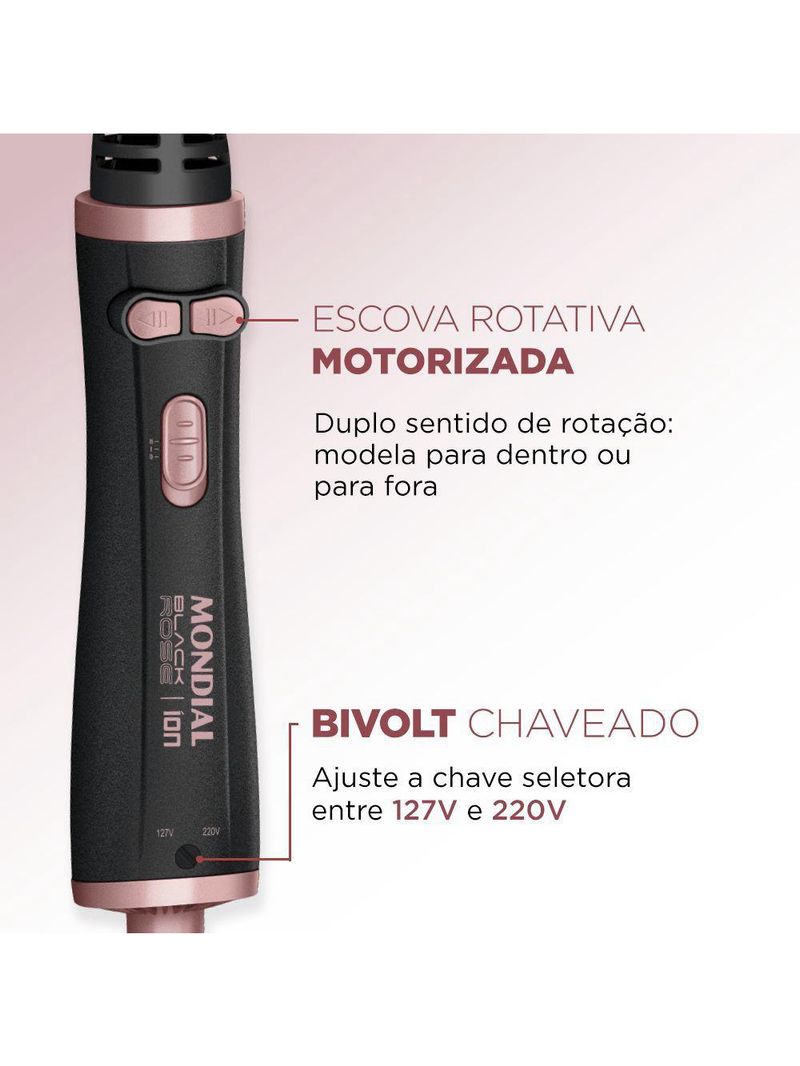 Escova Rotativa Black Rose - Mondial - Erb-01 Escova Rotativa Erb-01 Bivolt