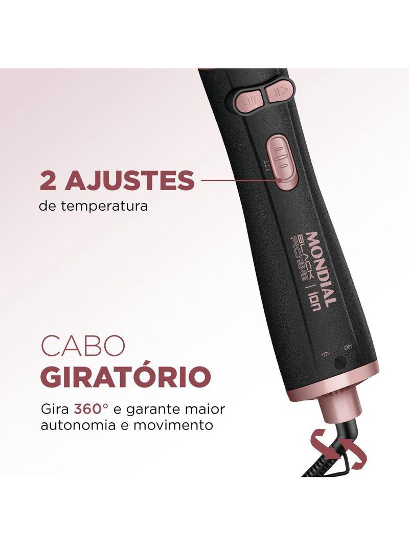 Escova Rotativa Black Rose - Mondial - Erb-01 Escova Rotativa Erb-01 Bivolt