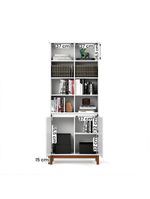 Livreiro Ej Flow 2 Portas 6 Prateleiras Com Pés Madeira Branco