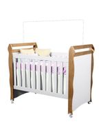 Quarto De Bebê Mariah 3p Com Berço Mirelle Branco Acetinado Amadeirado - Carolina