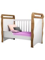 Quarto De Bebê Mariah 3p Com Berço Mirelle Branco Acetinado Amadeirado - Carolina