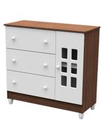 Quarto De Bebê Mariah 3p Com Berço Mirelle Branco Acetinado Amadeirado - Carolina