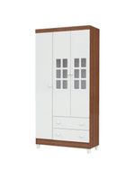 Quarto De Bebê Mariah 3p Com Berço Mirelle Branco Acetinado Amadeirado - Carolina