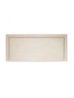 Cabeceira Casal Reta Luxo 140x60 Suede Off White - Tachas Prata