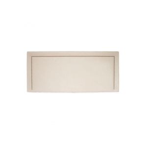 Cabeceira Casal Reta Luxo 140x60 Suede Off White - Tachas Prata