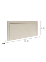 Cabeceira Casal Reta Luxo 140x60 Suede Off White - Tachas Prata