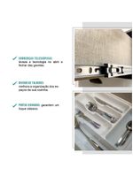 Balcão Gabinete Pia Milla 2 Portas 3 Gavetas Branco Carraro