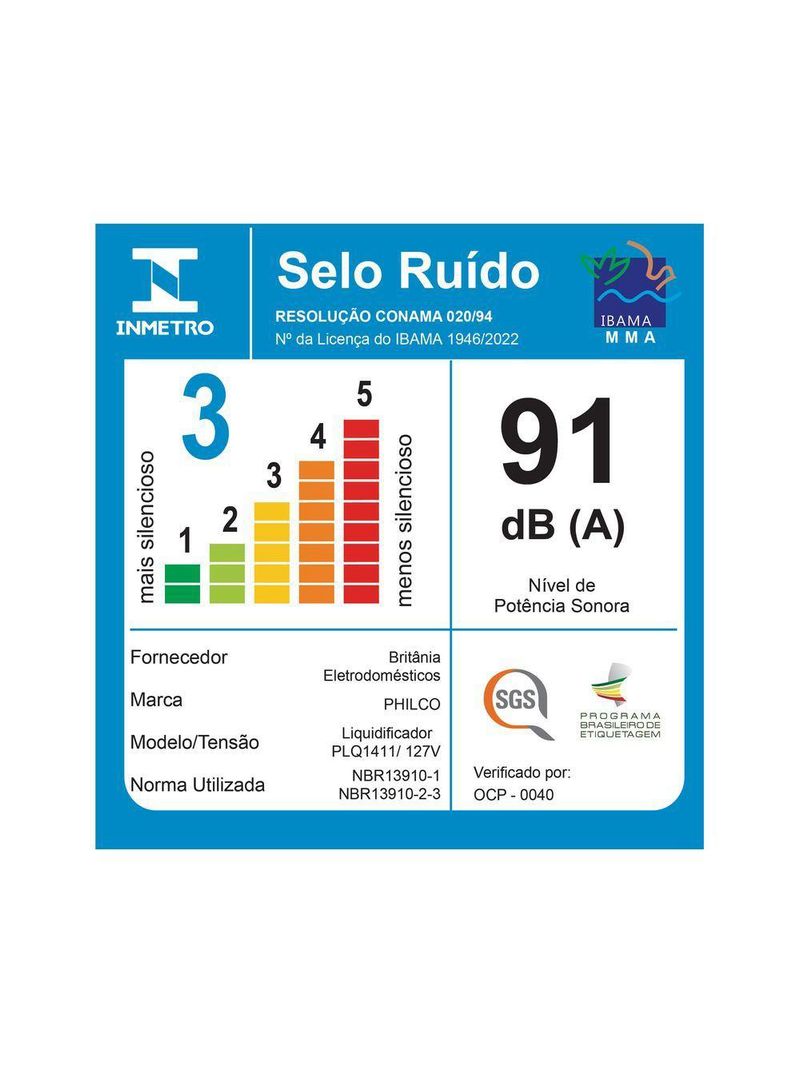 Liquidificador Philco PLQ1411P 4 velocidades 2,7L 1150W 110V